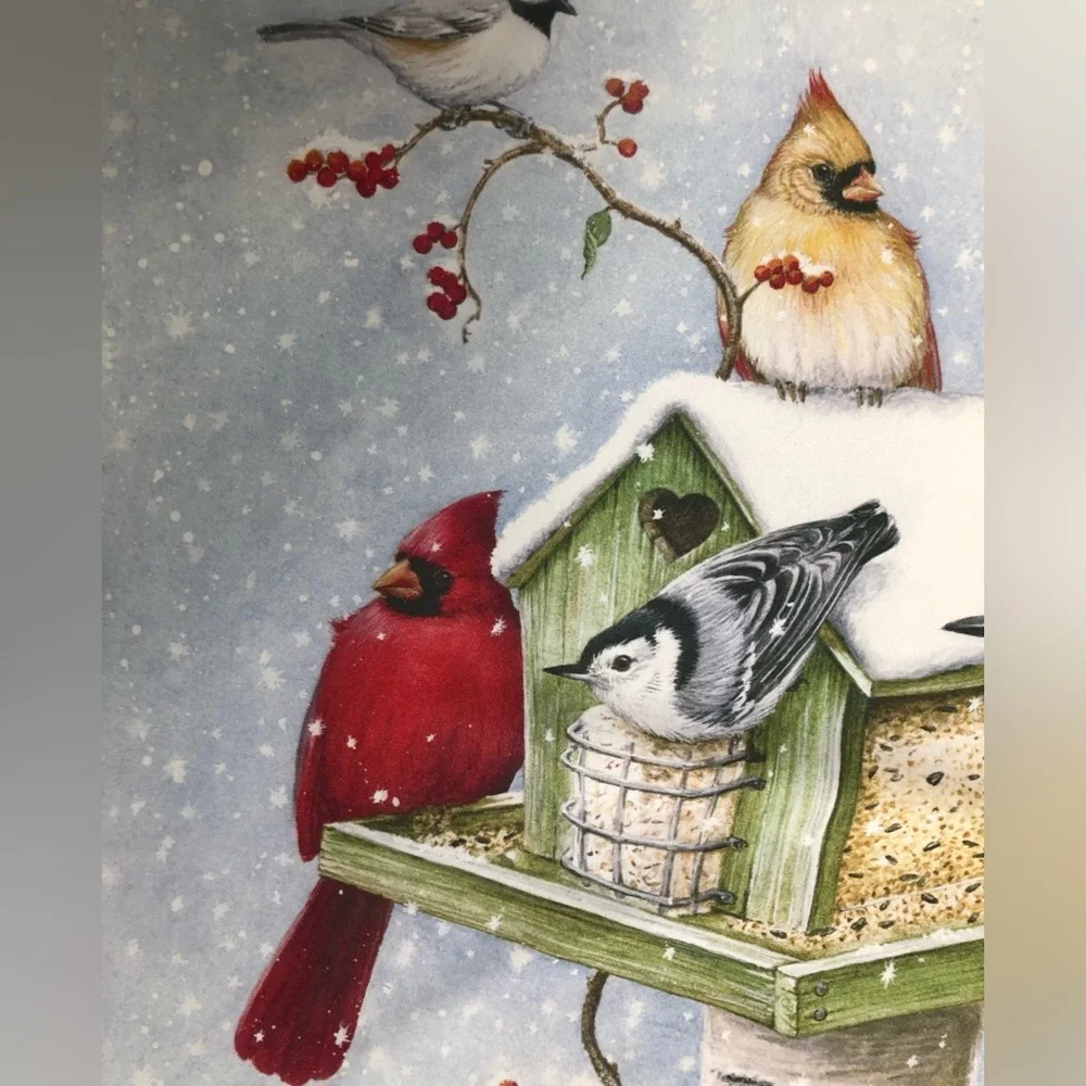 Toland Cardinal Winter Snow Birds Full Size Flag - Picture 6 of 9